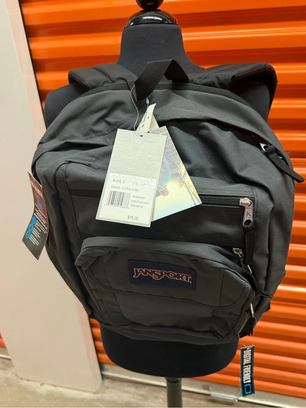 NWT JanSport Big Student Men's Gray Everyday Backpack - Durable Casual Bag